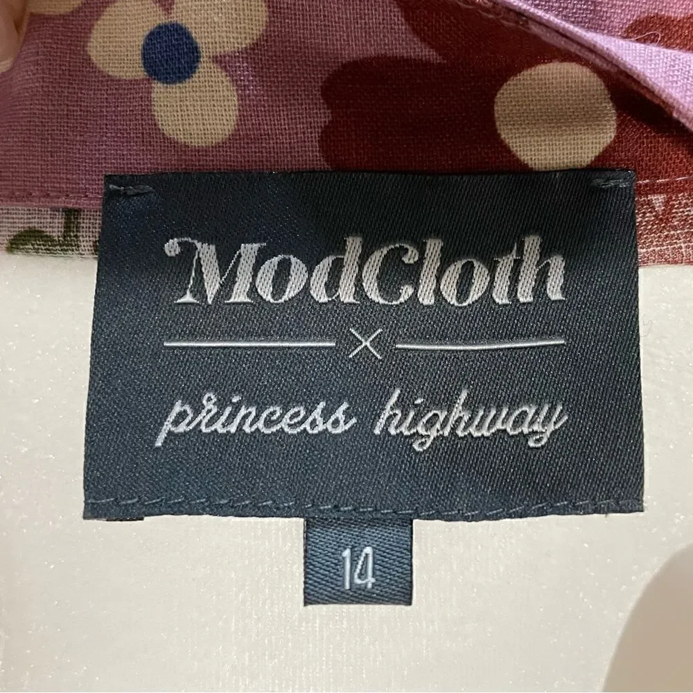 ModCloth x Princess Highway A-Line Button Front Linen Dress - Picture 4 of 6